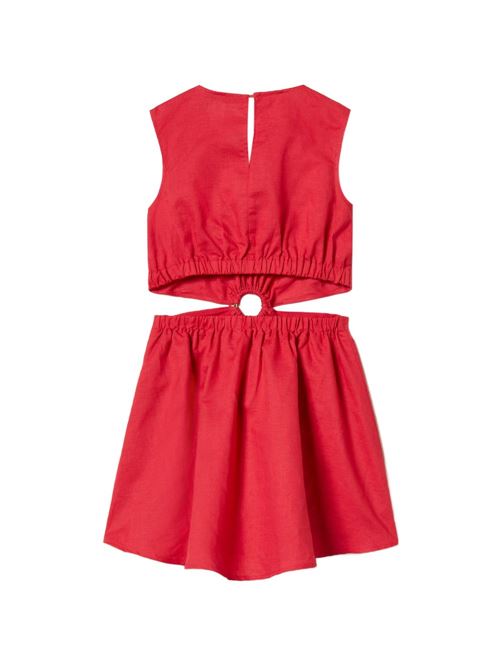 Abito bambina Twinset magenta in lino e cotone con cut out TWINSET Kids | 261GJ203213160